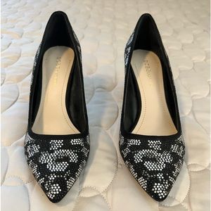 BCBGENERATION Rhinestone Camo Heels